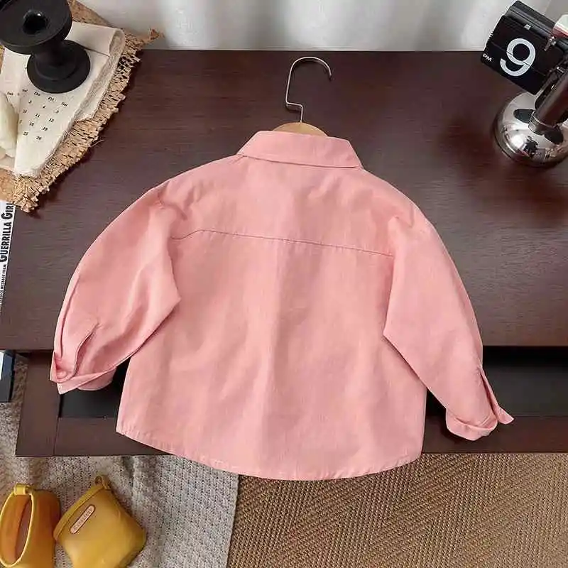 عارضة الأولاد القطن الكرتون قميص مطبوع الخريف جديد طفل الفتيات رقيقة رفض طوق معطف الأطفال طويلة الأكمام أعلى