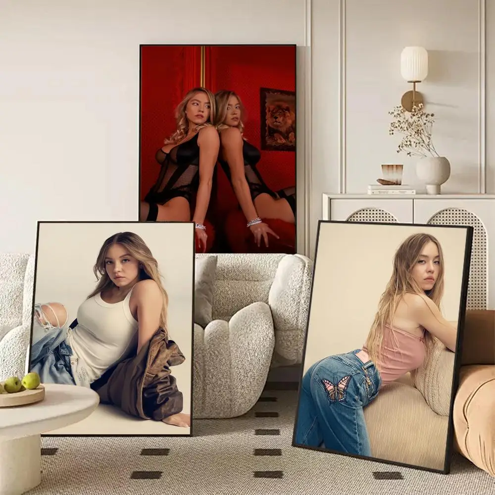 Actor S-Sydney Sweeney Poster HD Art Sticky Wall Waterproof 