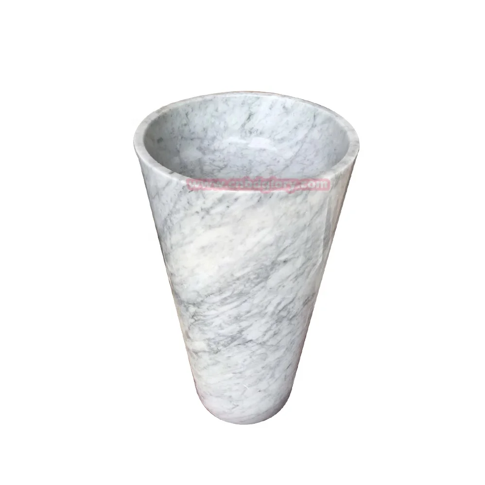 Natural Stone Bathroom Sink Used Marble Freestanding Pedestal Wash Basin