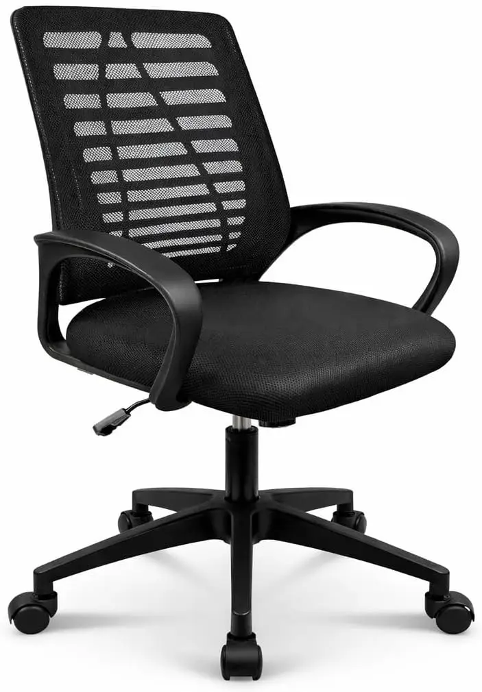 Silla de Oficina o Escritorio Ergonómica con Soporte Lumbar y Respaldo de Malla Transpirable. Altura regulable. Gira