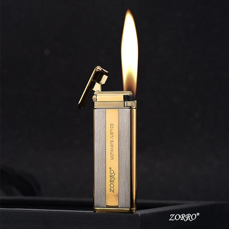 ZORRO Thin Gas Lighter 6mm Body Thickness Grinding Wheel Ignition Electroplating Drawing Process Zinc Alloy Gift
