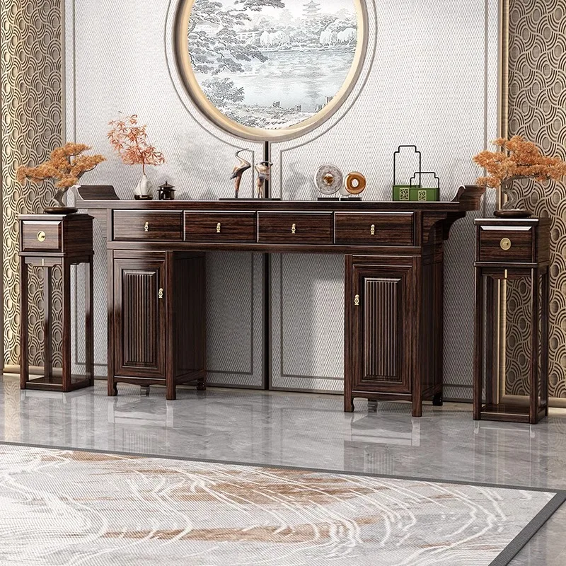 New Chinese-style solid wood middle hall six-piece incense table household table