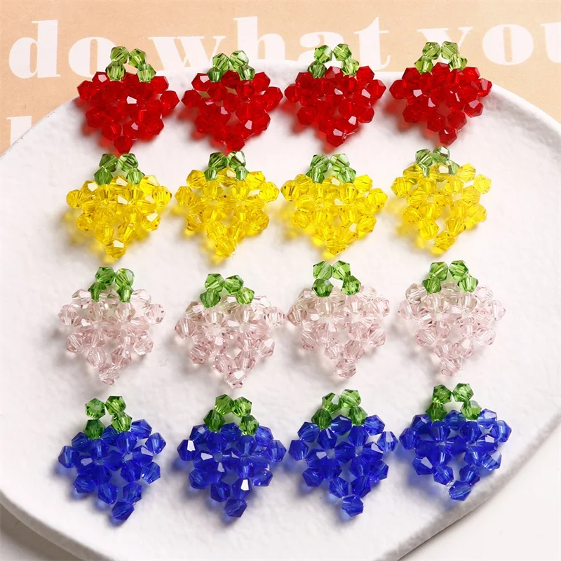 

Free shipping 30pcs/lot color glass beads handmade cartoon grape shape beads diy jewelry garment hair accessory