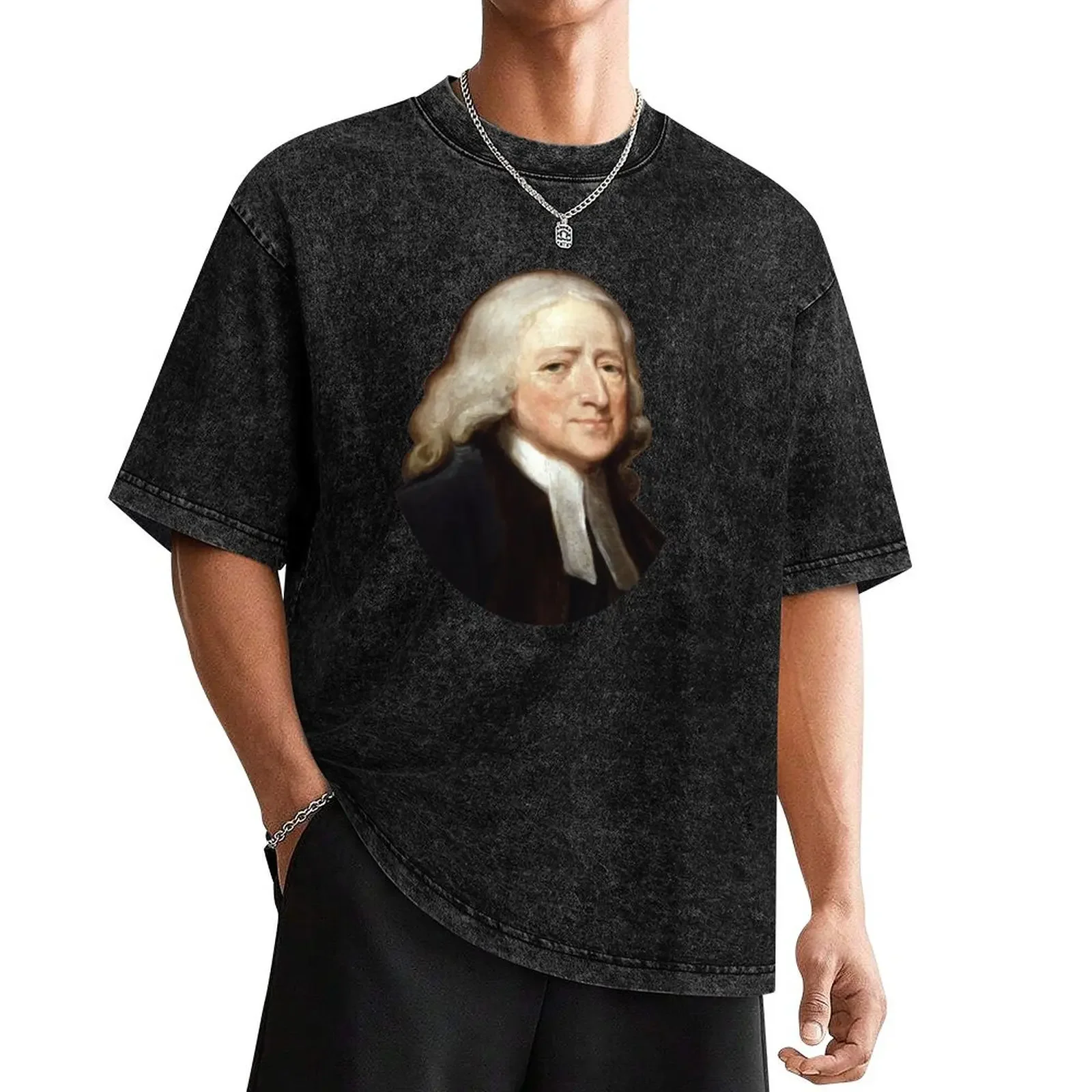 

John Wesley Portrait - George Romney T-Shirt blanks oversized graphic tee T-shirts for men cotton