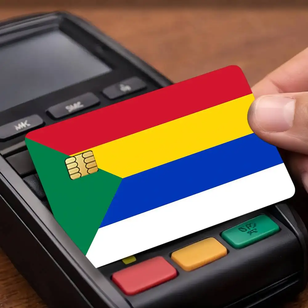 Nationality Mauritius Flag Credit Skin Cover Card Stickers 4PCS Film Bus Pass Front Decoration Bank Debit Waterproof