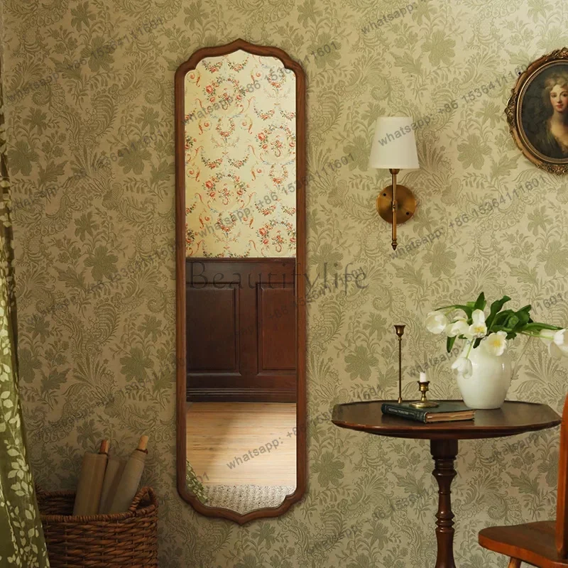 Nordic Vintage Mirror Living Room Decoration Vanity Aesthetic Full Body Mirror Makeup Hanging Spiegel Wand Home Decorations