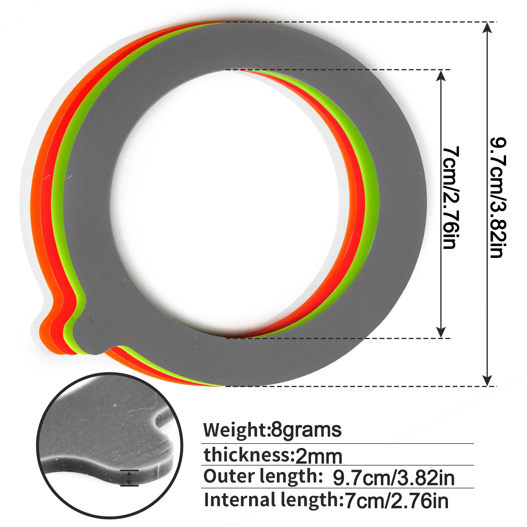 10pcs Silicone Jar Gaskets Replacement Airtight Rubber O Rings Leak-proof for Food Storage Sealing Lids Glass Can Mason Jars