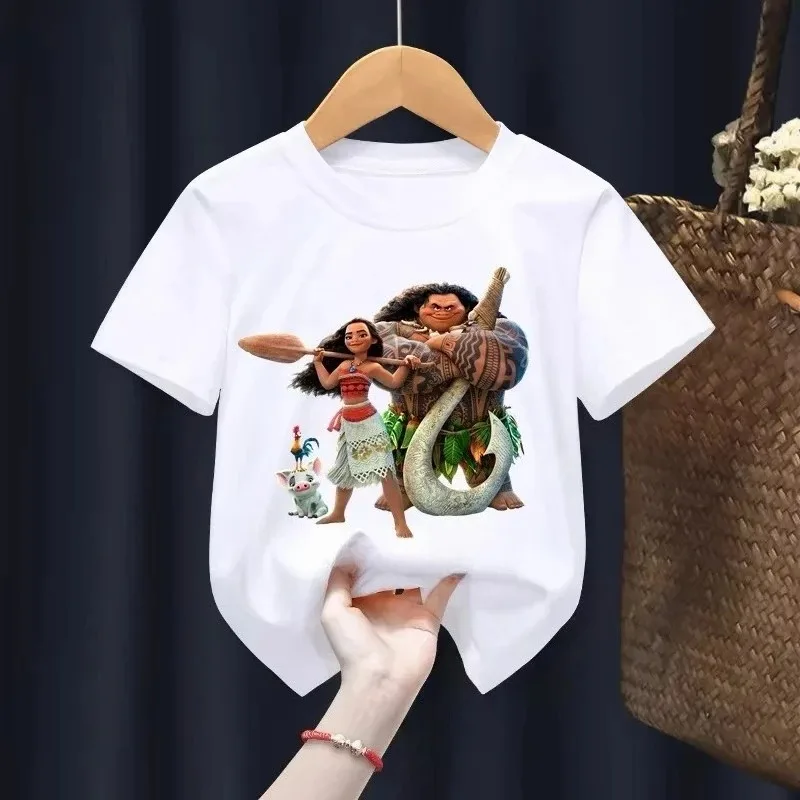 

Moana New Girls T-Shirts Summer Kids Cartoon T Shirts Short Sleeve Fashion Tees Tops Children Fashion Casual TShirts 1-14 Y