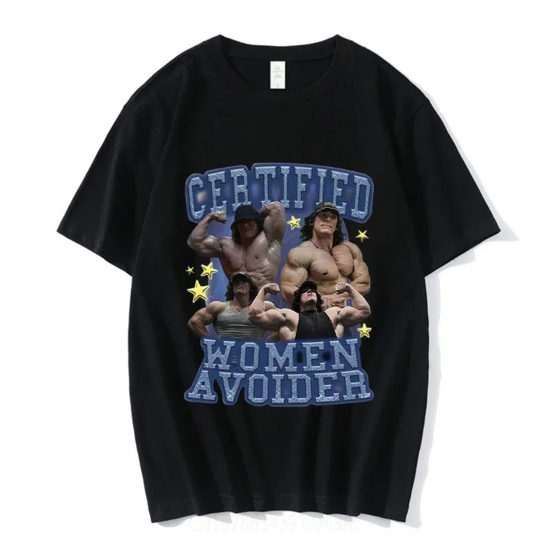 Certified Women Avoider Sam Sulek Graphic T Shirt Fitness Bodybuilder Gym Gift T-shirts Men  Cotton Casual Oversized T-shirt