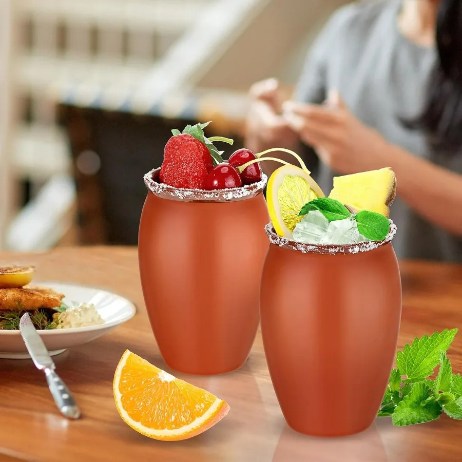 12 Set 20 oz Mexican Clay Cantaritos for Taco Tuesday Fiesta Drinkware: Authentic Handmade Pottery Shooters Cups Ideal for Tequ