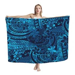 Summer Custom Sarong Rugby Team LOGO Polynesian Tribes Print Multi Wear Beach Sarong Swimsuit Wrap Lavalava Sarong Men Cover