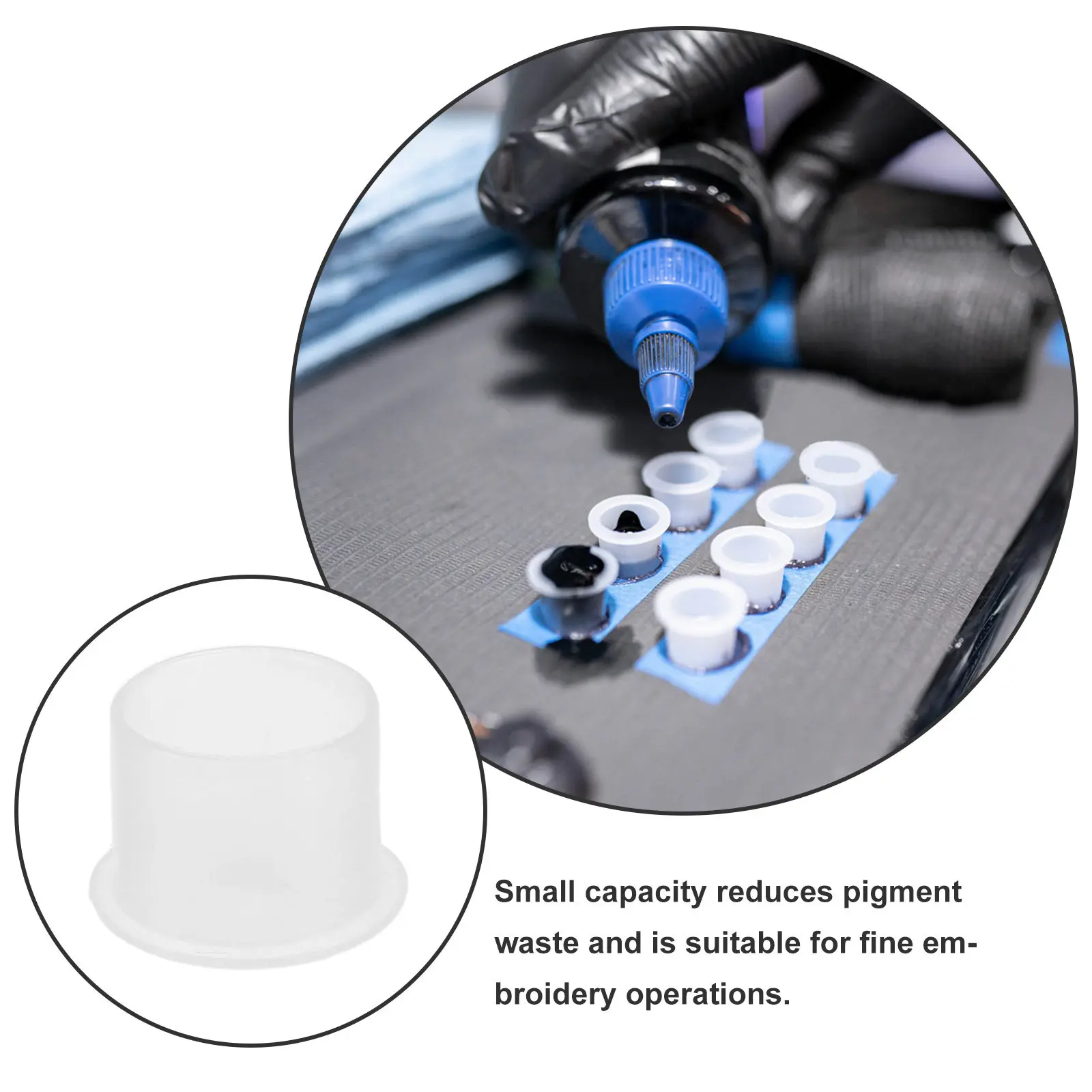 600Pcs Tattoo Pigment Cups Plastic Round Ink Containers Compact Portable Flat Base for Precision Tattooing Waste Reduction