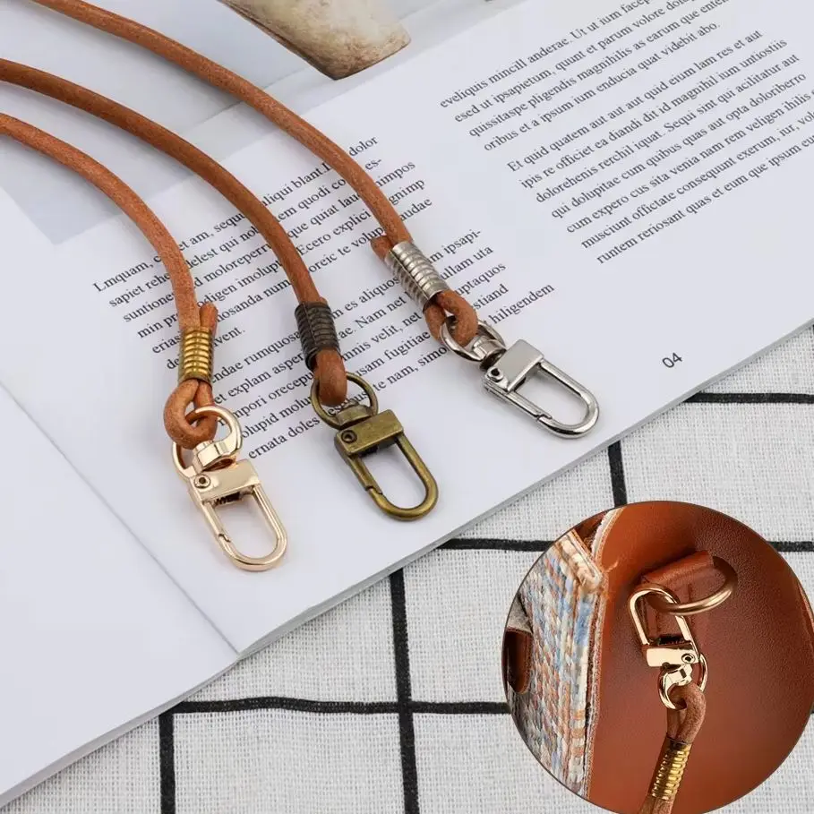 Cowhide Leather Bag Strap 40cm 60cm 80cm 120cm Crossbody Shoulder Strap Replacement Bag Belt For Handbag Mobile Phone Lanyard