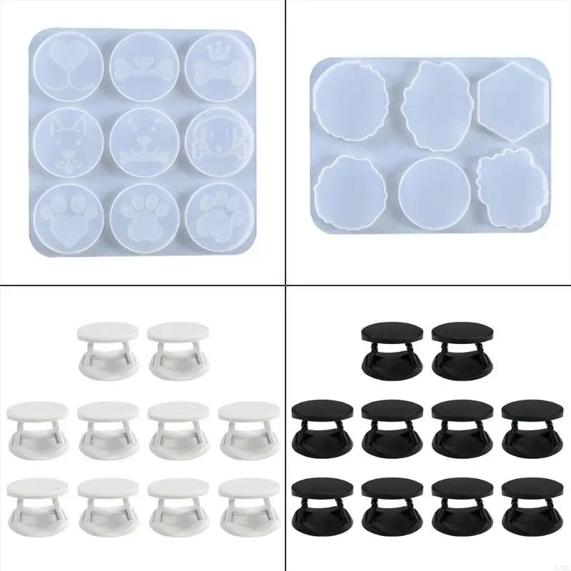 R3MC Silicone Irregular Round Mount Holder Stand Phone Sockets Mold Epoxy Resin Moldfor DIY Jewelry Cellphone Socket Mold