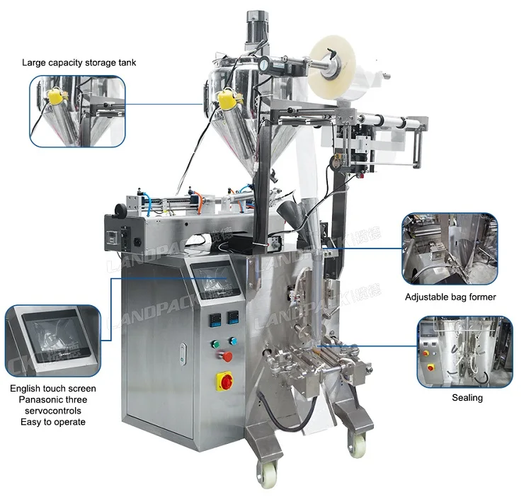 Landpack Dairy Milk Packing Machine Square Corner Packing Honey Small Liquid Milk Filing Packing Machine