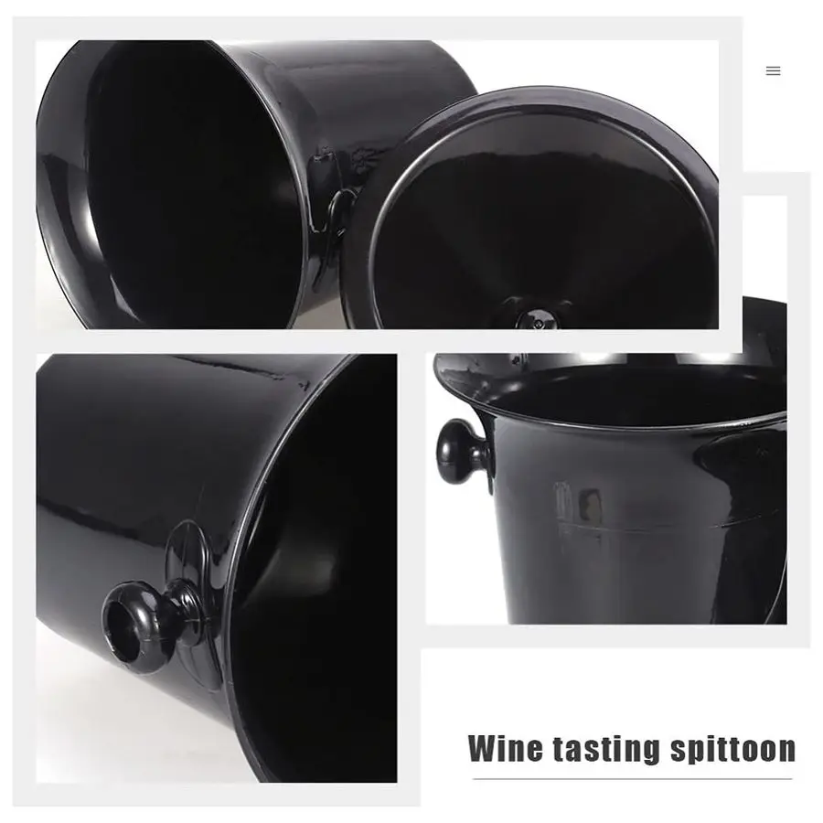 

Wine Tasting Spittoons with Double Handles Pp Wine Dump Buckets and Ice Buckets for Bars and Parties 8.25 Inch Round Barrel Desi