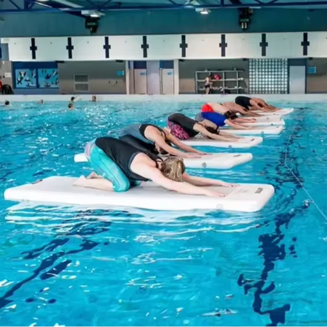 

Hot Sale Inflatable Floating Water Yoga Mats Pool Yoga Board Fitness Mats on Water