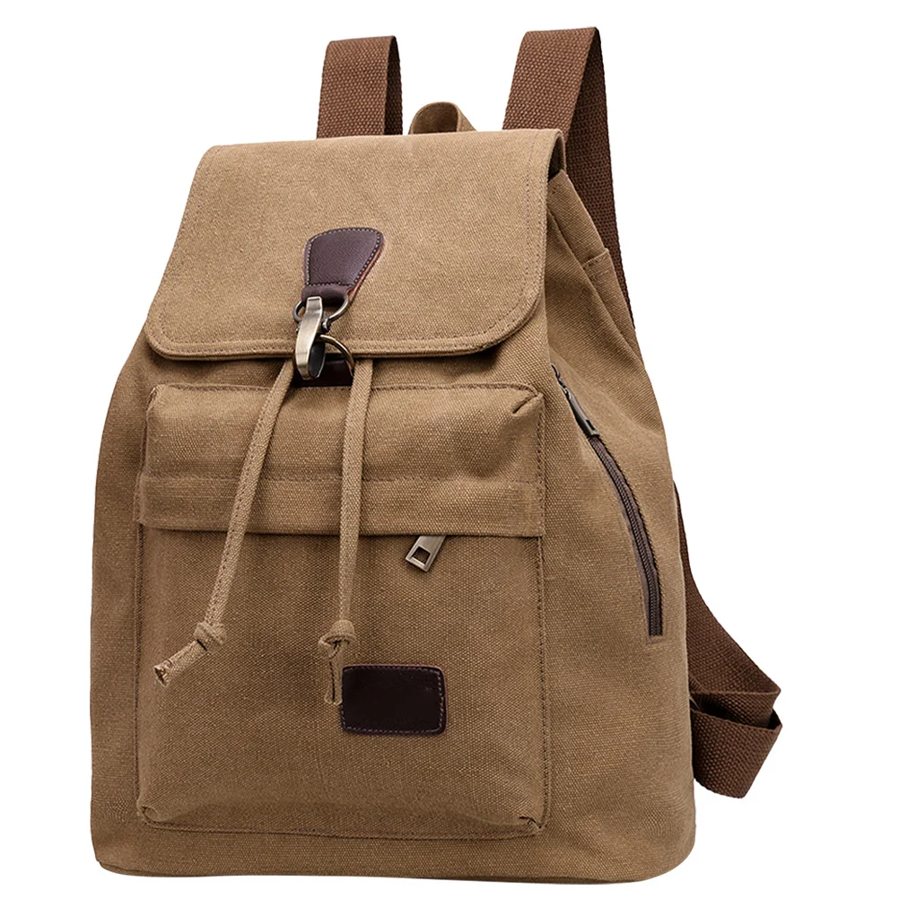 

Canvas Backpack Large Capacity Travel Shoulder Bag Durable Portable School Hiking Fitness Office Shopping Daily Use Adjustable