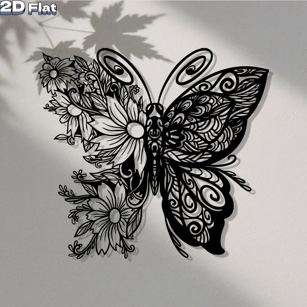 CIFBUY Iron Wall Art Metal Butterfly Garden Decor Rust Resistant Home Gift Minimalist Rustic Accent Interior
