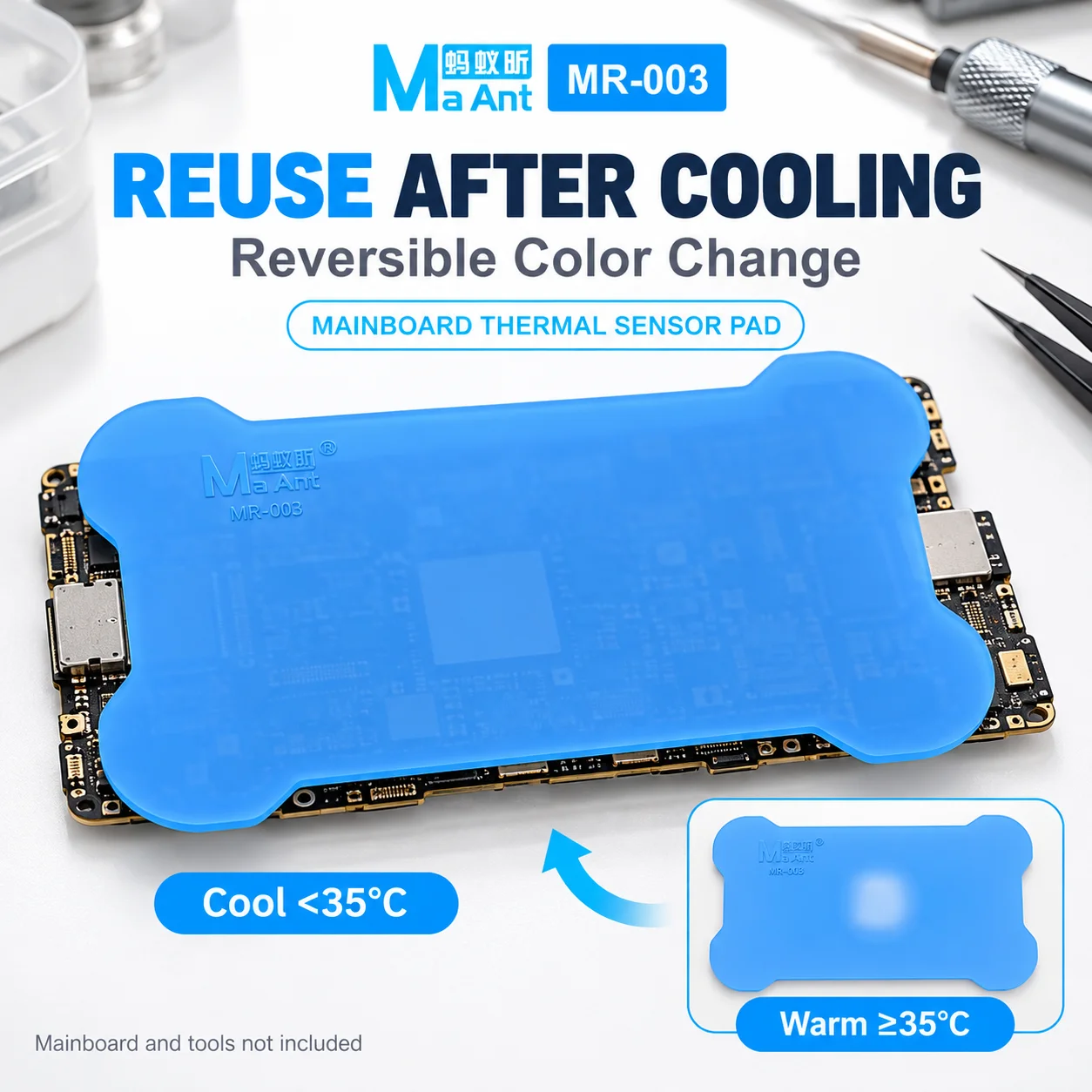 MaAnt MR 003 Motherboard Temperature Sensor Sheet 35℃ Color Change Silicone Pad For Phone Mainboard Short Circuit Fault Hotspot