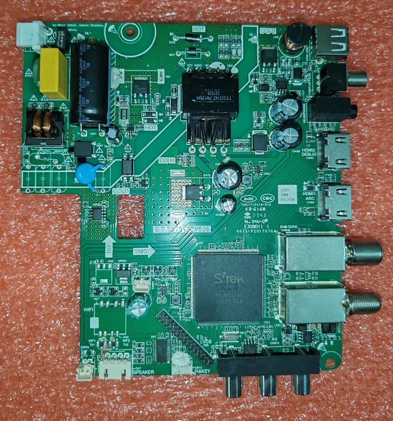 S.T.S2T512CP535  Three in one TV motherboard, tested well, physical photo, 2 models  for  33--46V   600ma