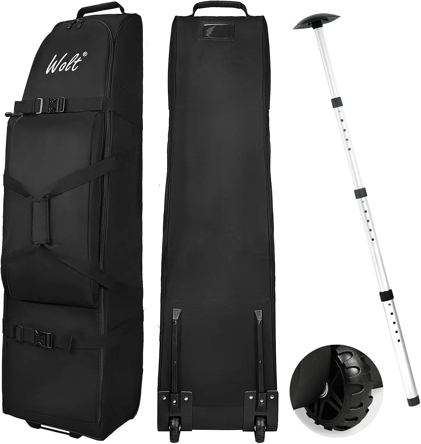 Soft-Sided Padded Golf Travel Bag with Wheels for Airline Travel, Golf Club Travel Cover Built with Anti-Impact Support System