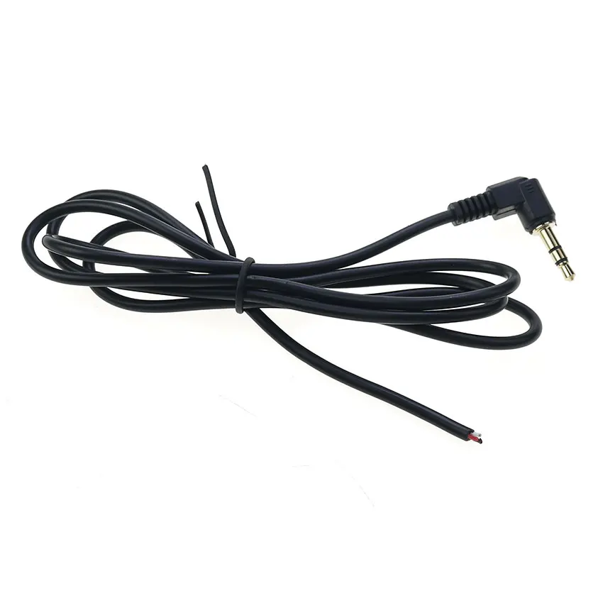 cltgxdd 3.5mm 3pole Stereo Headset Male Plug With Cable Connector 90 Degrees Black Audio Jack Adaptor Lengt:95cm Need To Weld