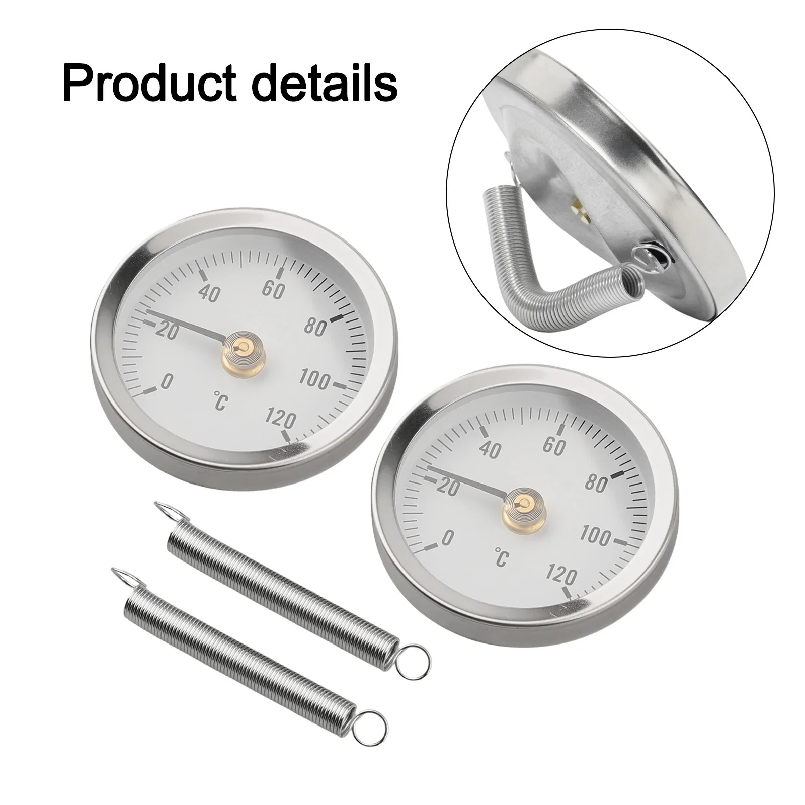 

Биметаллический датчик температуры, термометр из нержавеющей стали, промышленный нагрев, серебристый, точный биметаллический термометр