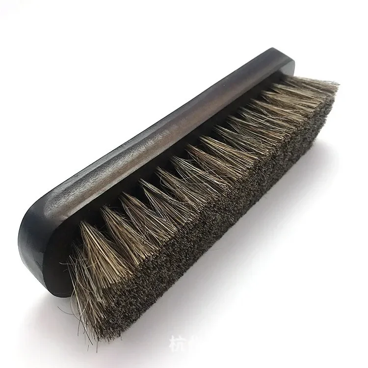 Horsehair-Suede Shoes Brush, Brushed Oiled and Polished, Frosted Suede, Gray Leather, Dark Brown, Shoes Cleaner
