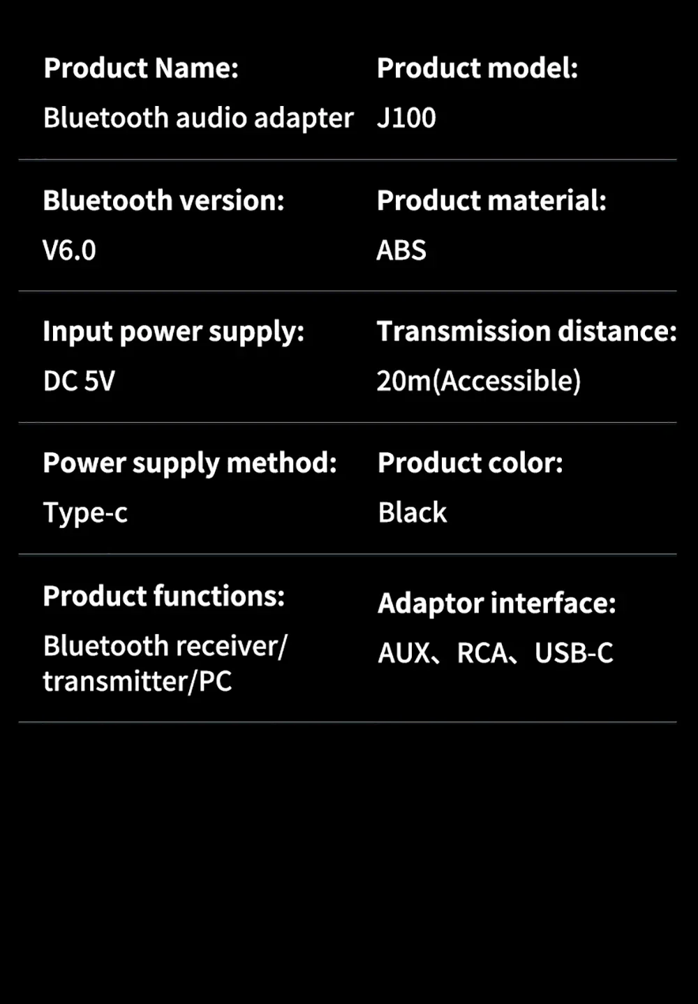 Kebidumei Drahtloser Audio-Adapter, Bluetooth 6.0-Empfänger, Sender, HiFi, verlustfreier Klang, Stereo-Musik, 3,5 mm AUX-RCA-Buchse für PC-TV – Detail 17