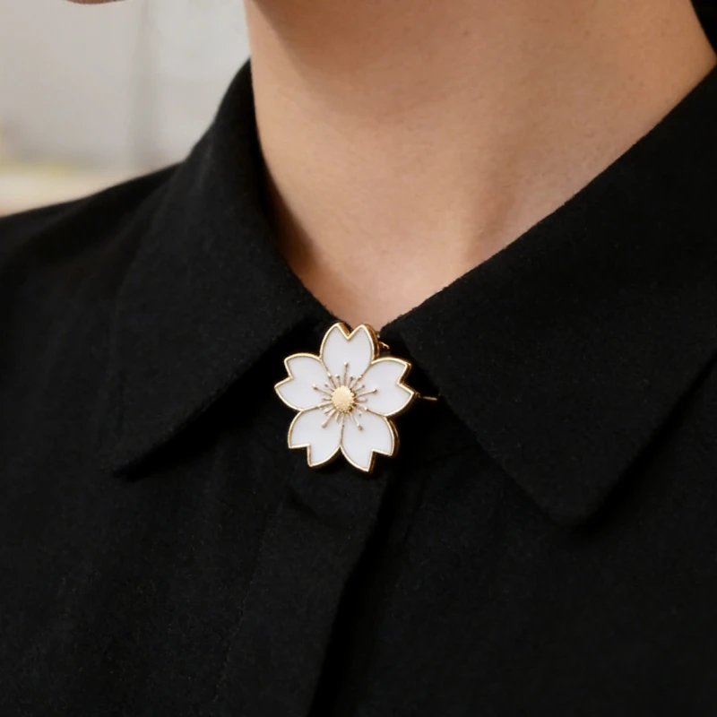 Fashion Sweet Cherry Brooch for Women Metal Pins Flower Collar Badges Brooches Clothing Bags Accessories Female Women Jewelry