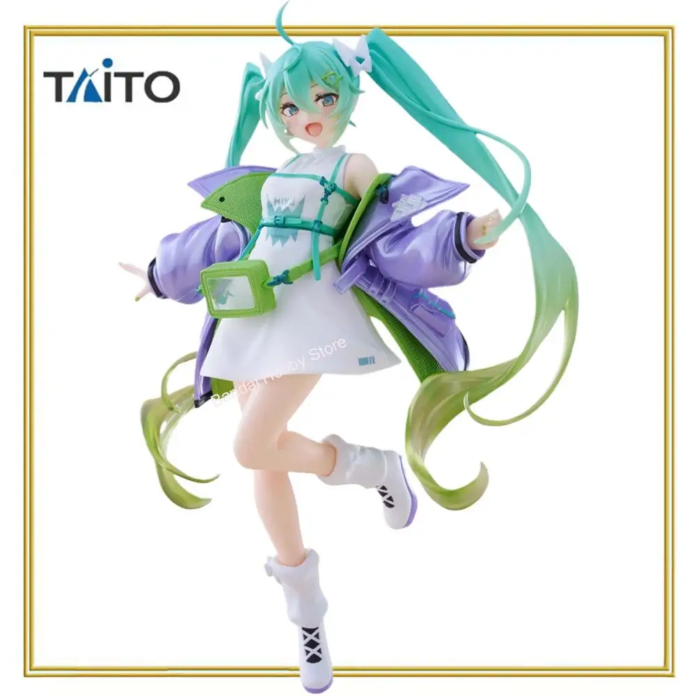 在庫あり-タイトーオリジナル正規品-vocaloid-piapro-キャラクター初音ミク-ファッションフィギュア-スポーティー-18-センチメートルアニメモデル玩具フィギュアギフト