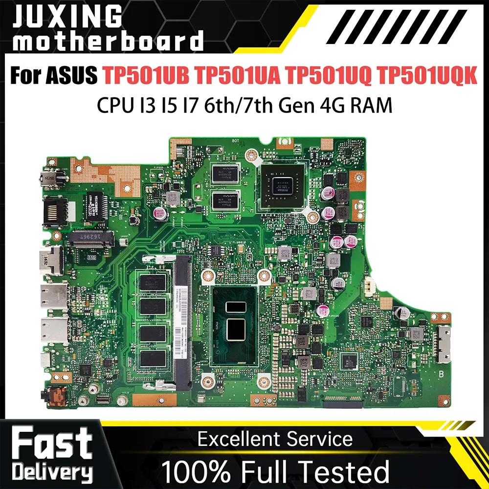 

TP501U Notebook Mainboard For ASUS Vivobook TP501UB TP501UA TP501UQ TP501UQK Laptop Motherboard CPU I7 Gen 4G RAM GT940M