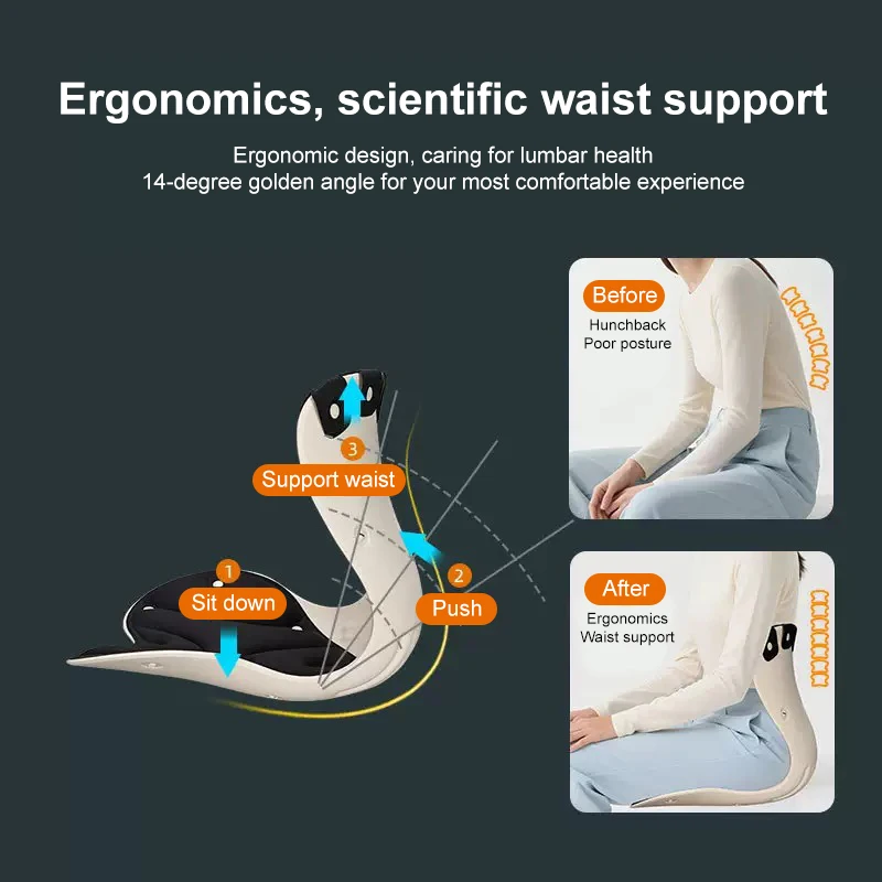 Ergonomic Adult Seat Waist Cushion Long Sitting Is Not Tired  Spine Stting Chair Correction Sitting For Office Sedentary Use