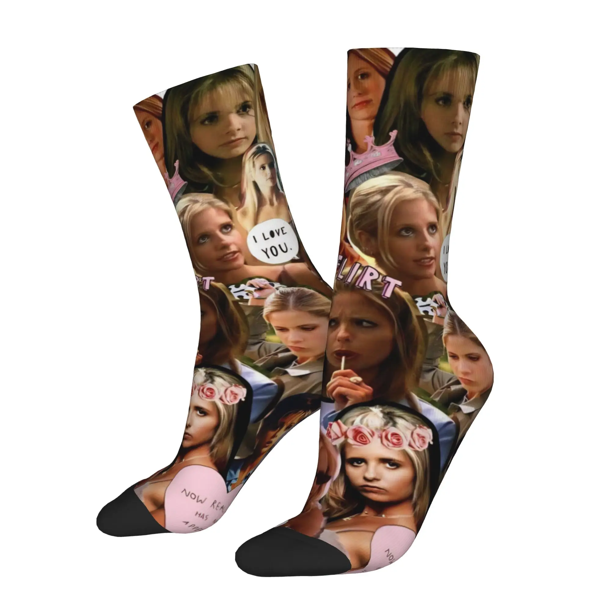 Autumn Winter Harajuku Unisex Buffy the Vampire Slayer Socks Horror Movie Sweat Absorbing Football Socks