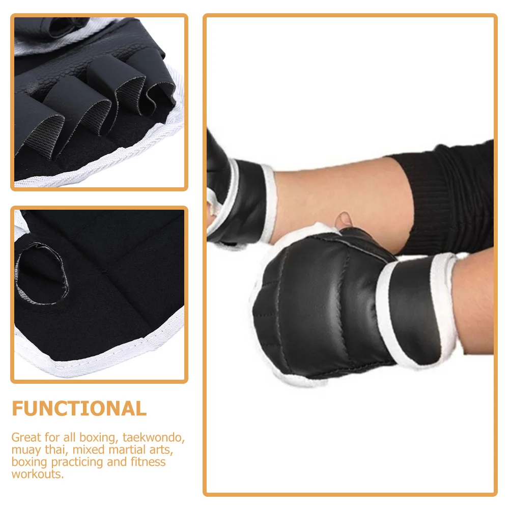 

1 пара боксерских перчаток с половиной пальца, профессиональное тренировочное спарринговое снаряжение, портативный легкий дизайн для муай-тай, кикбоксинга, фитнеса