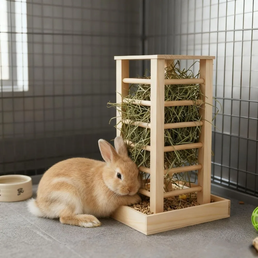 Pet Grass Rack Wood…