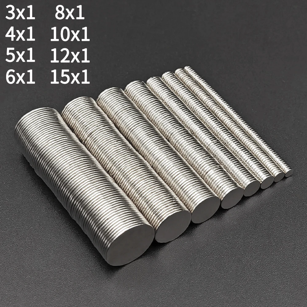 4x1,5x1,6x1,8x1,10x1,12x1mm Diameter round Imanes Small Super Strong Powerful Magnetic Neodymium for Fridge Board Disk