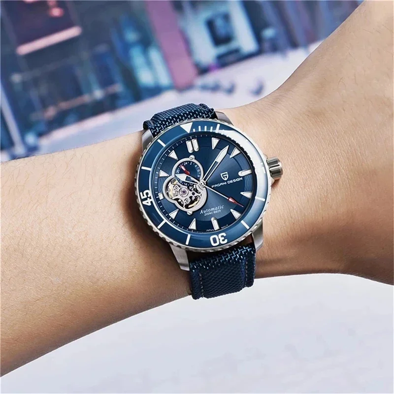 PAGANI DESIGN Tourbillon Men Watch Ceramic Bezel Sapphire Hollow TMI-NH39 Automatic Watch 200M Waterproof Mechanical Wristwatch