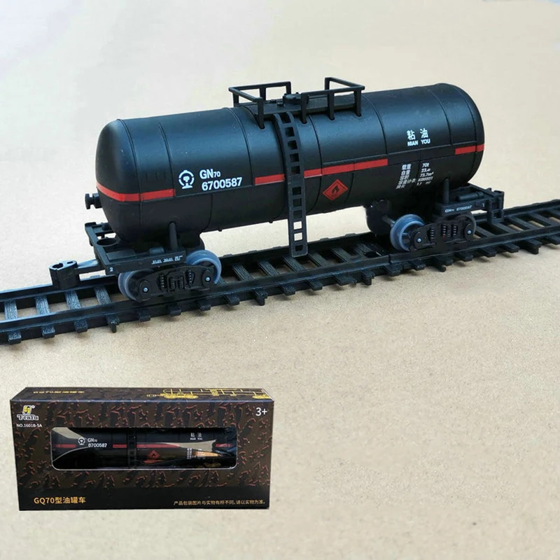 Simulation Electric Train Track Model Supporting China GN70 Black Oil Tank Train Carriage Model Gift Display Boy Toys