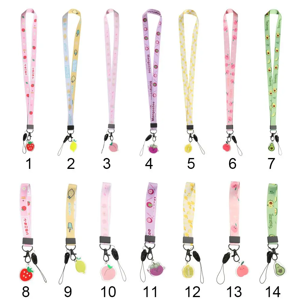 Hang Rope portachiavi custodia per telefono corda appesa Cute Fruit Lanyard portachiavi corda da polso Lariat cordino cordino per telefono cordino