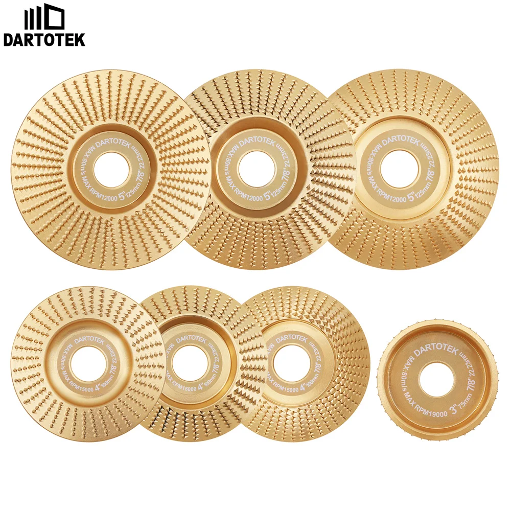 

DARTOTEK 1pc Wood Grinding Wheel Cup Wheel Milling Disc Plate Carving Profile Plain Bevel Camber Bowl Abrasive Tool Trimming