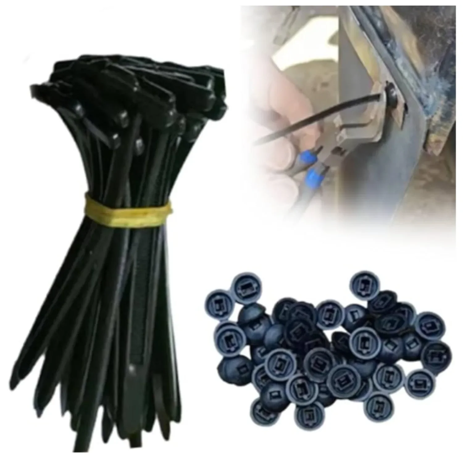 

Nylon Universal Cable Tie Buckle With Round Head Tie Car Plastic Rivets Fasteners for Car Daily Repair Amagi