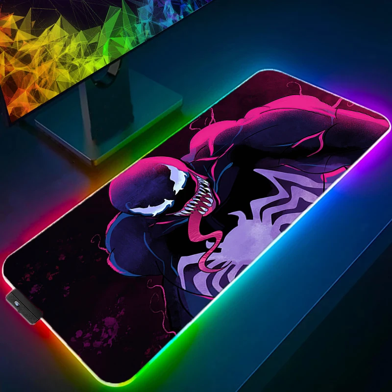 

Marvel Venom Gaming Mouse Pad rgb Anime XXL Deskmat Rubber Gamer Computer Rug MousePad Speed Mats Keyboard Mat Laptop Pc Carpet