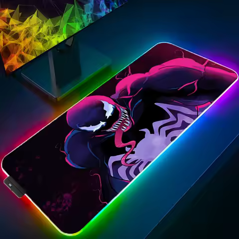 Marvel Venom Gaming Mouse Pad rgb Anime XXL Deskmat Rubber Gamer Computer Rug MousePad Speed Mats Keyboard Mat Laptop Pc Carpet