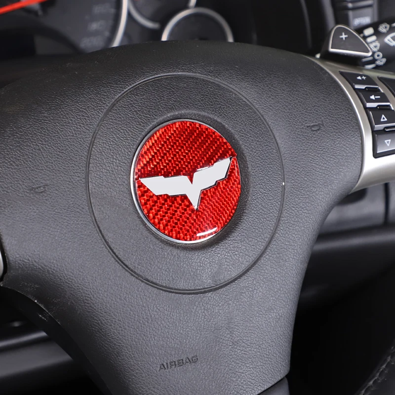 For Chevrolet Corvette C6 2005-2013 Soft Carbon Fiber Car Steering Wheel Button Cover Trim Sticker Interior Auto Accessories