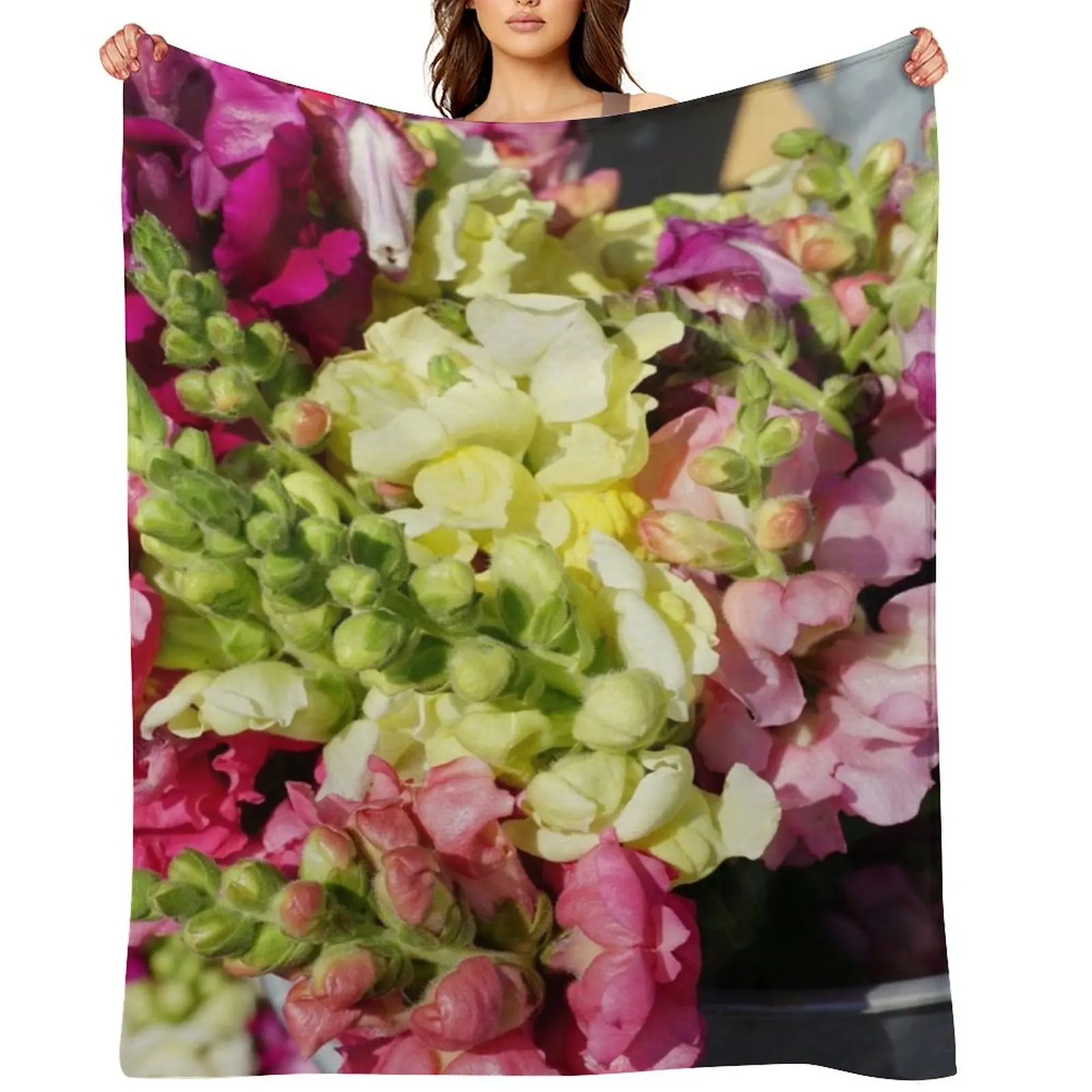 

Snapdragons flowers Throw Blanket Flannel Cute Plaid Loose Blankets