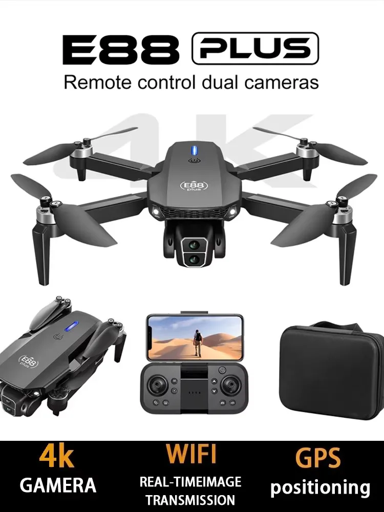 2026 Nieuwe E88 Opvouwbare Drones GPS 8 K HD Dual Camera Borstelloze Motor Obstakel vermijden RC Quadcopter Speelgoed Geschenken voor Android IOS - afbeelding 2