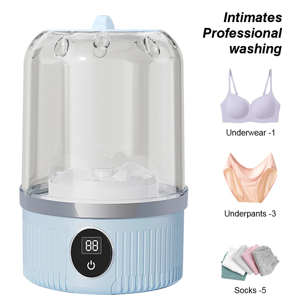 

Automatic Laundry Cup with Laundry Cup Portable Washing Machine Wireless Rechargeable Mini Underwear Sock Washer for Travel Home