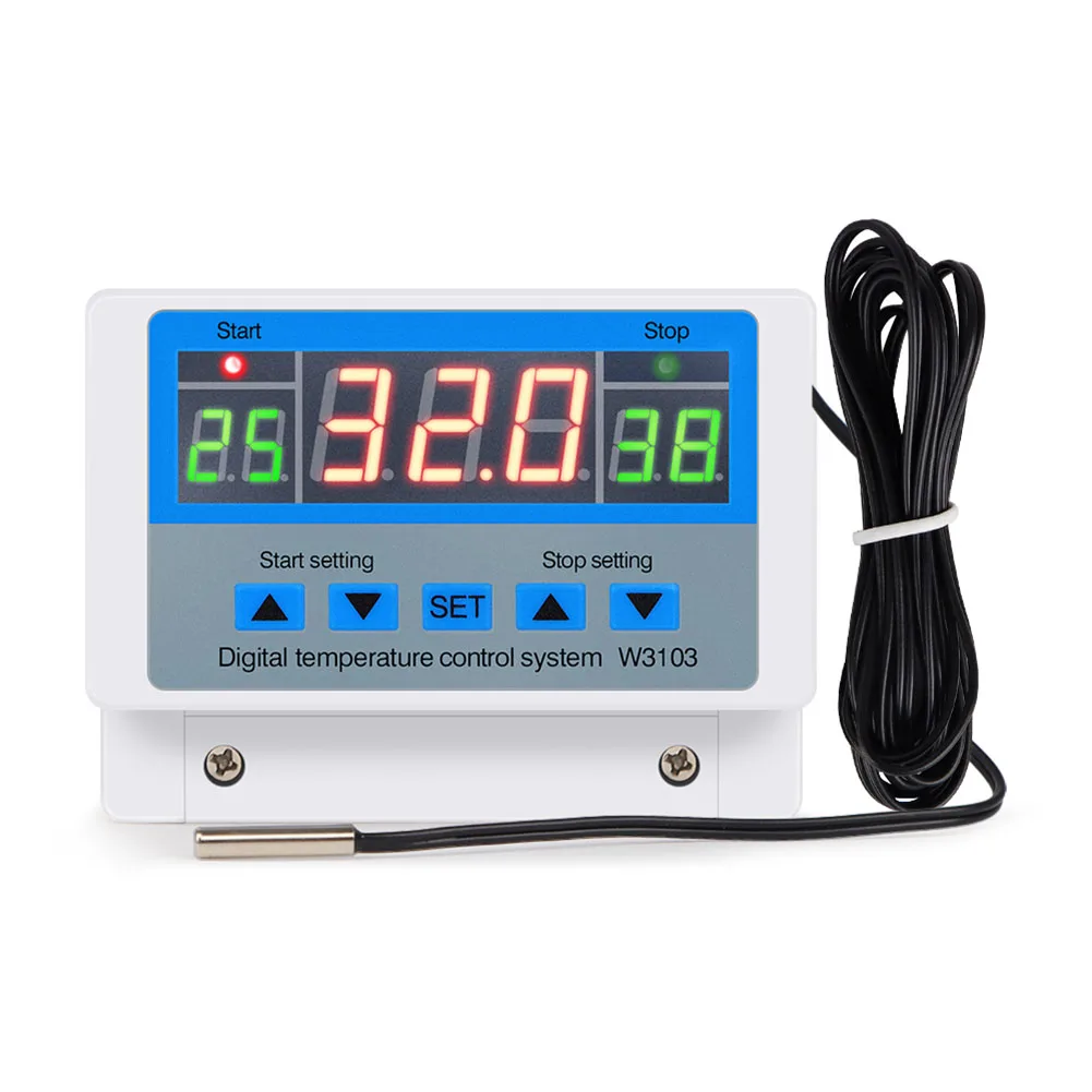 AC 220V 5000W Digital Thermostat 30A Temperature Controller Switch  DC 12V 24V Temperature Controller Temperature Controller